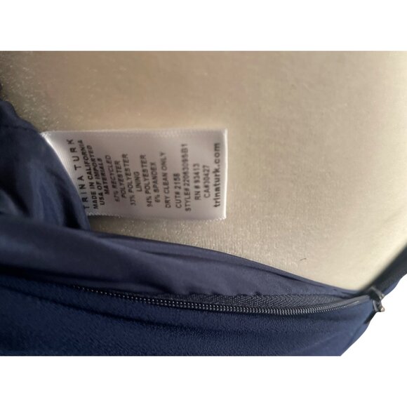 Trina Turk Alena Ink Blue Fringe Hem Sleeveless Cocktail Party Dress Size 8 - Picture 9 of 10